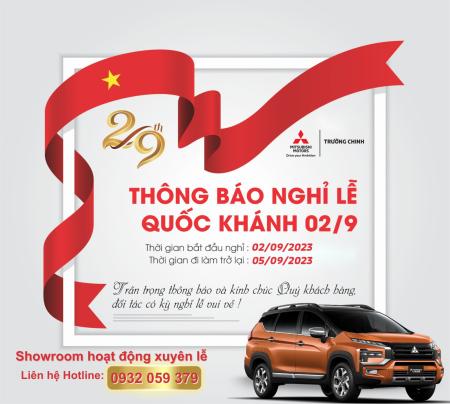 THÔNG BÁO NGHỈ LỄ 2/9/2023